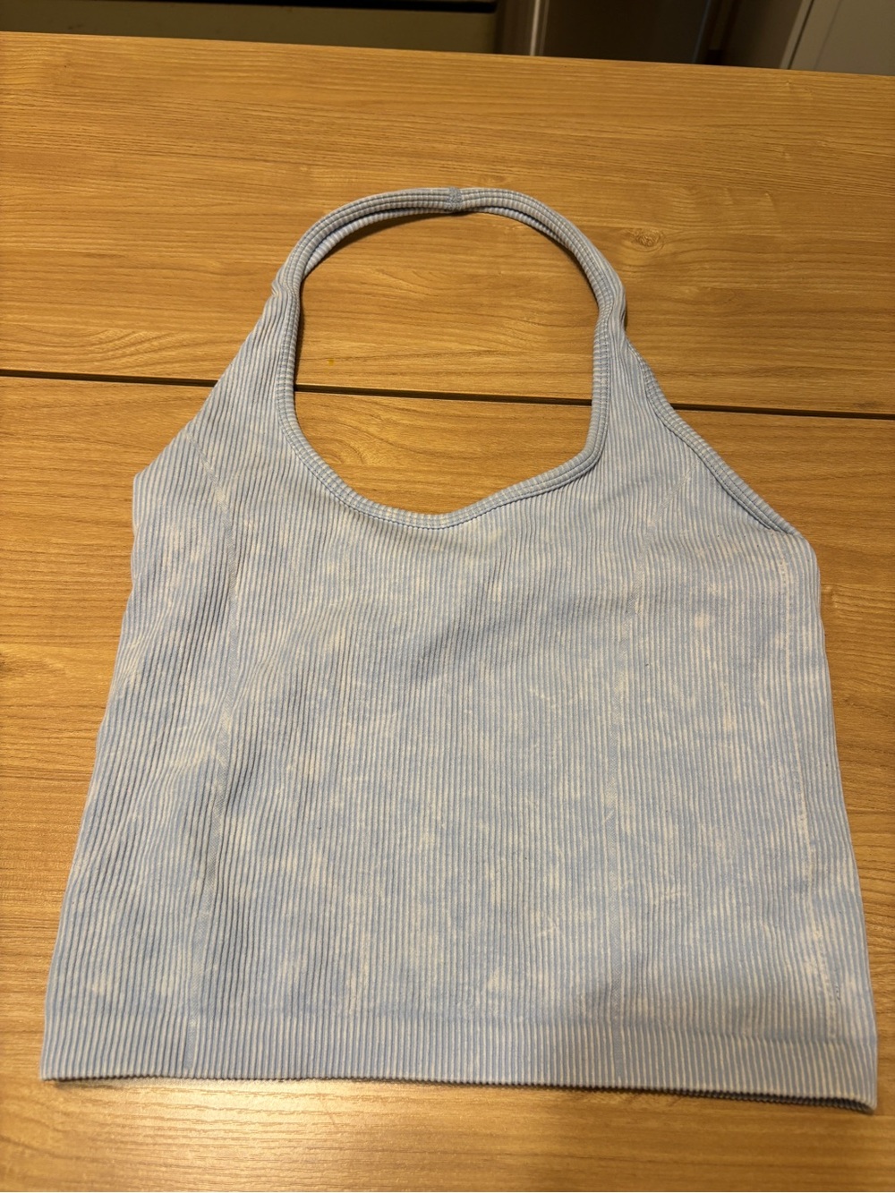 American Eagle Light Blue Ribbed Halter Top
